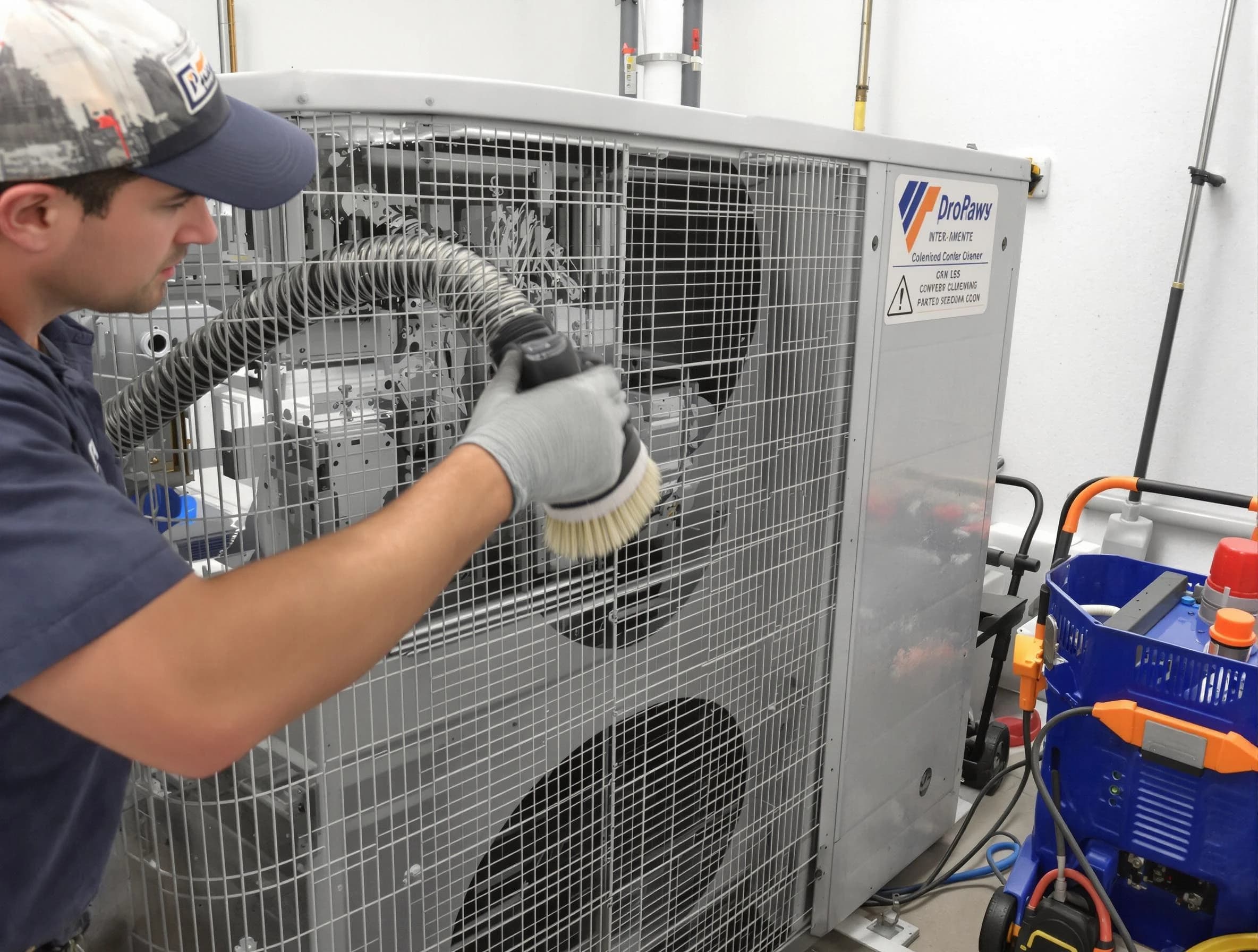 Erie Air Duct Cleaning specialist performing precision AC coil cleaning for improved system performance in Erie
