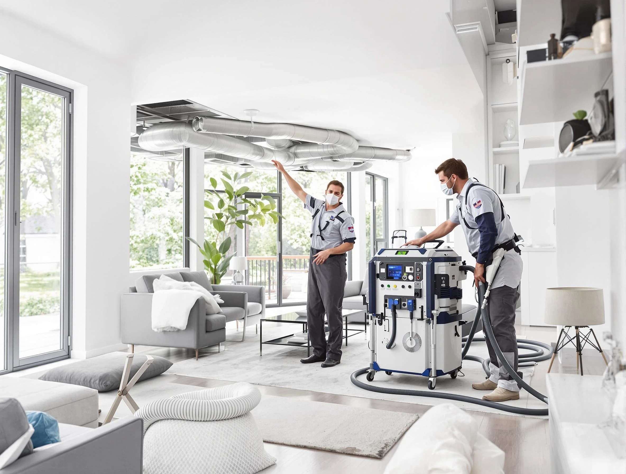 Erie Air Duct Cleaning professional conducting pure air duct cleaning with state-of-the-art equipment in Erie