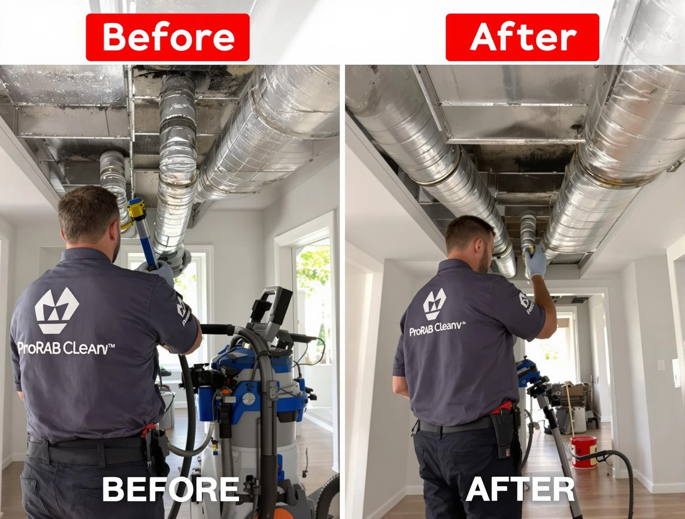 Erie Air Duct Cleaning expert performing thorough residential duct cleaning in a Erie home